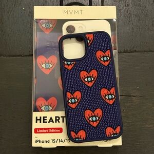MVMT Hearts Eyes Evil Eye Red Blue iPhone 13 14 15 Beaded Case Brand New